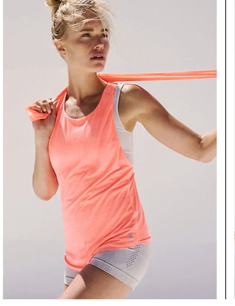 NEW Free People Exhale Tank Bright Orange Neon Small